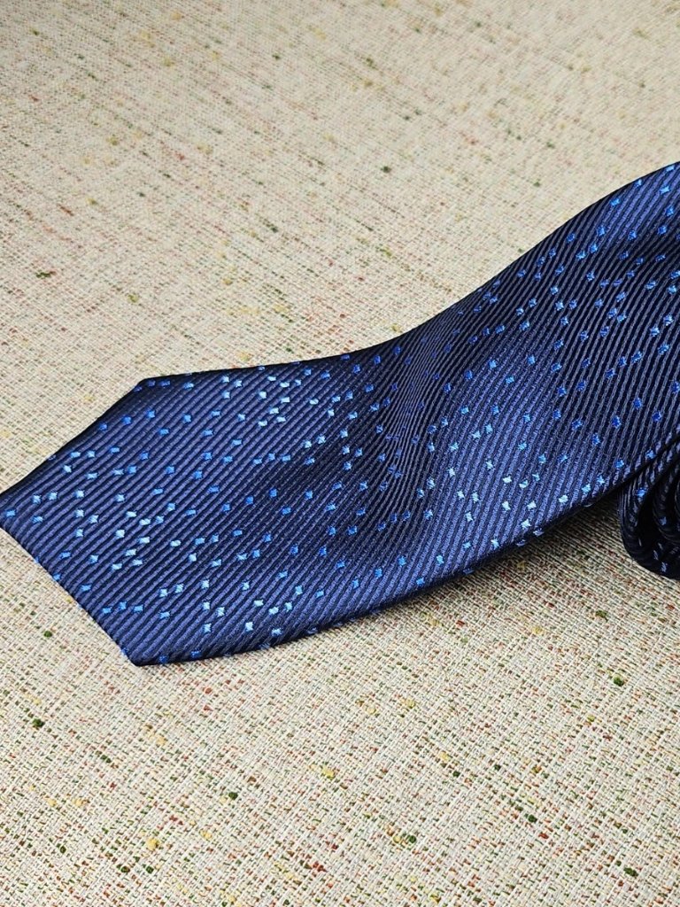 Vannotensa Men Tie Blue Necktie Polyester Fashion Tie Classic Tie New